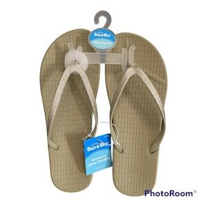 Women's Glitter Sandals - Tan - Sun & Sky - NWT - FREE WITH PURCHASE OF $12+